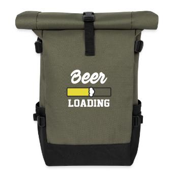 Beer refuel funny sayings - Roll Top Backpack - olive/black - Front