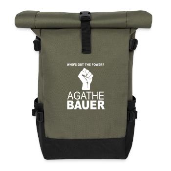 Agathe Bauer Power Wer hat die Macht des Ohrwurms - Rolltop Rucksack - Olive/Schwarz - Vorne