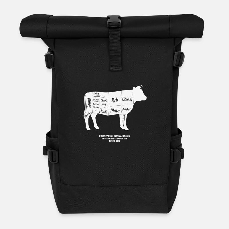 Fleischteile beim Rind - Rolltop Rucksack - Schwarz