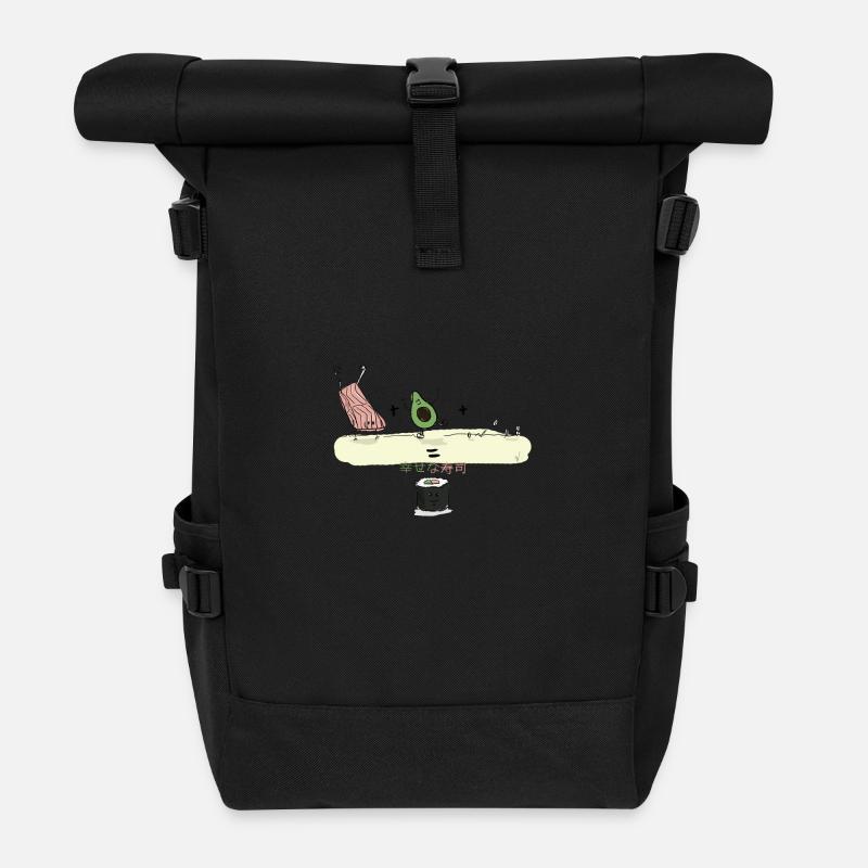 Glückliche Sushi - Rolltop Rucksack - Schwarz