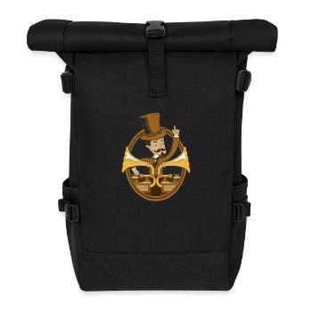 Retro dj vintage - Sac à dos roll top - noir - Devant