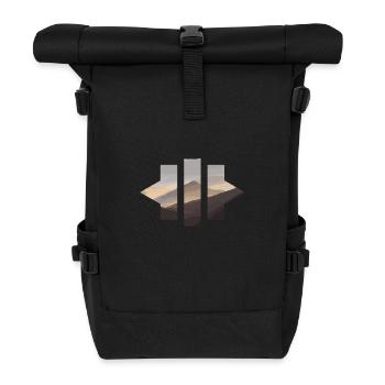 Geometric Mountains - Rolltop Rucksack - Schwarz - Vorne