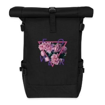 Flower Design - Sac à dos roll top - noir - Devant