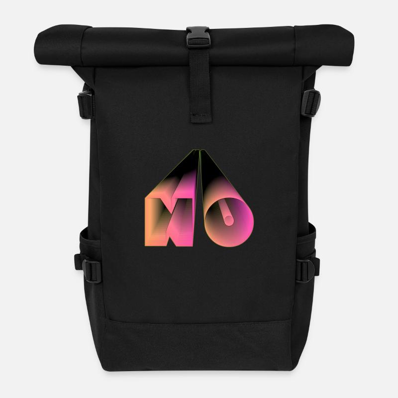 NO! - Roll Top Backpack - black