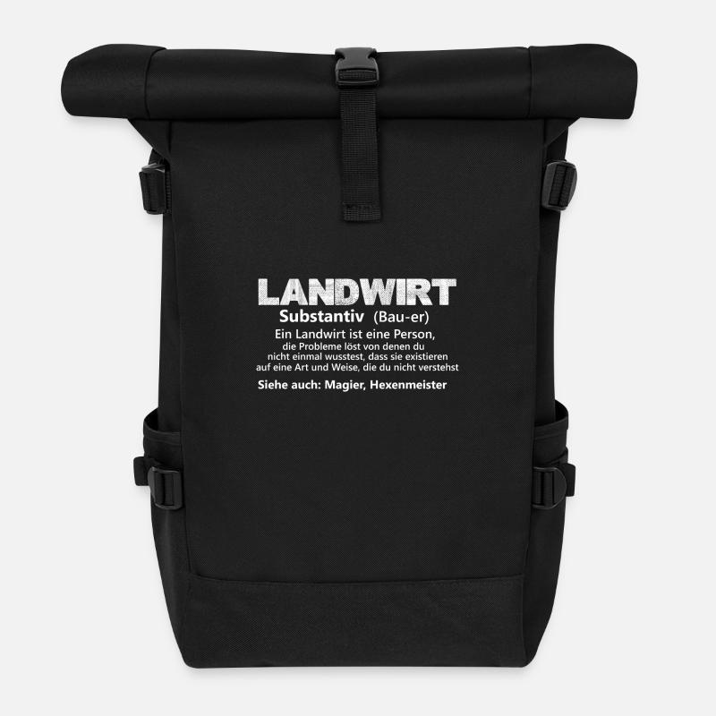 Landwirt - Rolltop Rucksack - Schwarz
