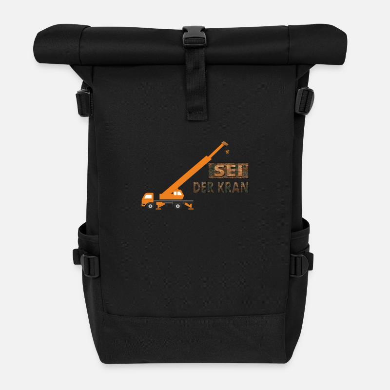 Sei der Kran - Rolltop Rucksack - Schwarz