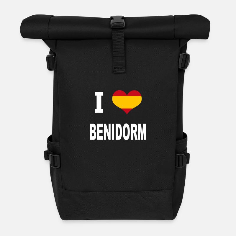 I Love Spain BENIDORM - Roll Top Backpack - black