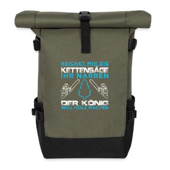HOLZ KÖNIG - Rolltop Rucksack - Olive/Schwarz - Vorne