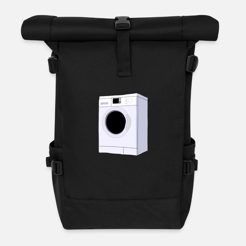 Waschmaschine - Rolltop Rucksack - Schwarz