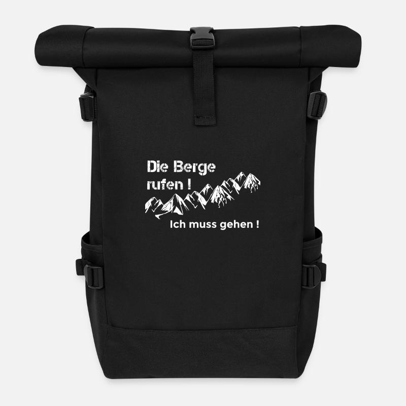 Berge - Rolltop Rucksack - Schwarz