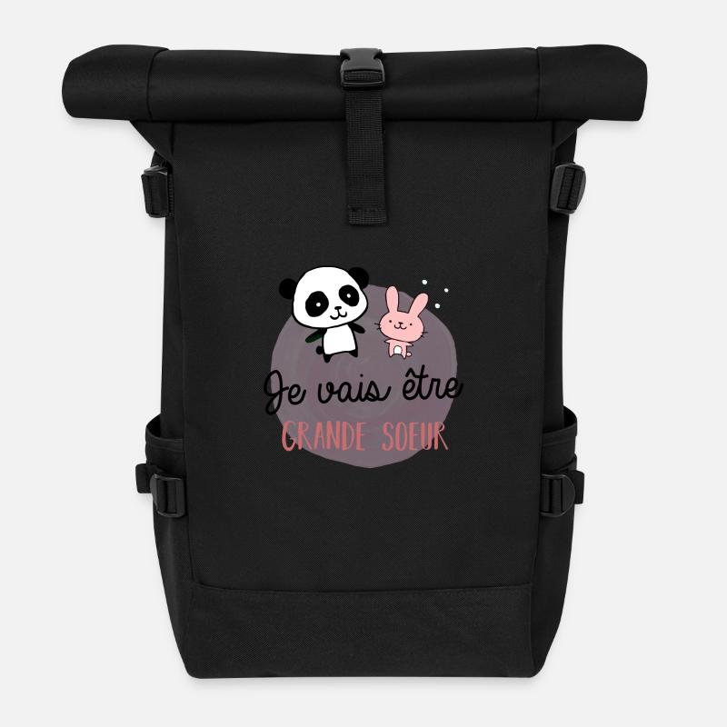 Future grande sœur - Bientôt grande-sœur - Sac à dos roll top - noir