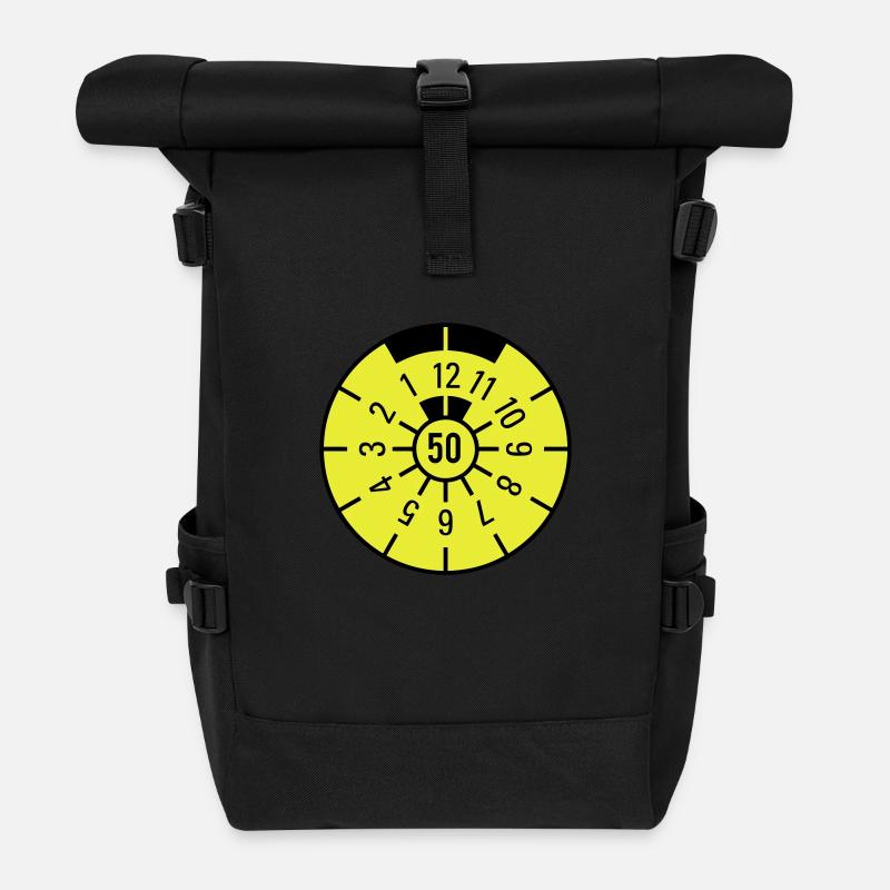 TÜV 1950 - Rolltop Rucksack - Schwarz