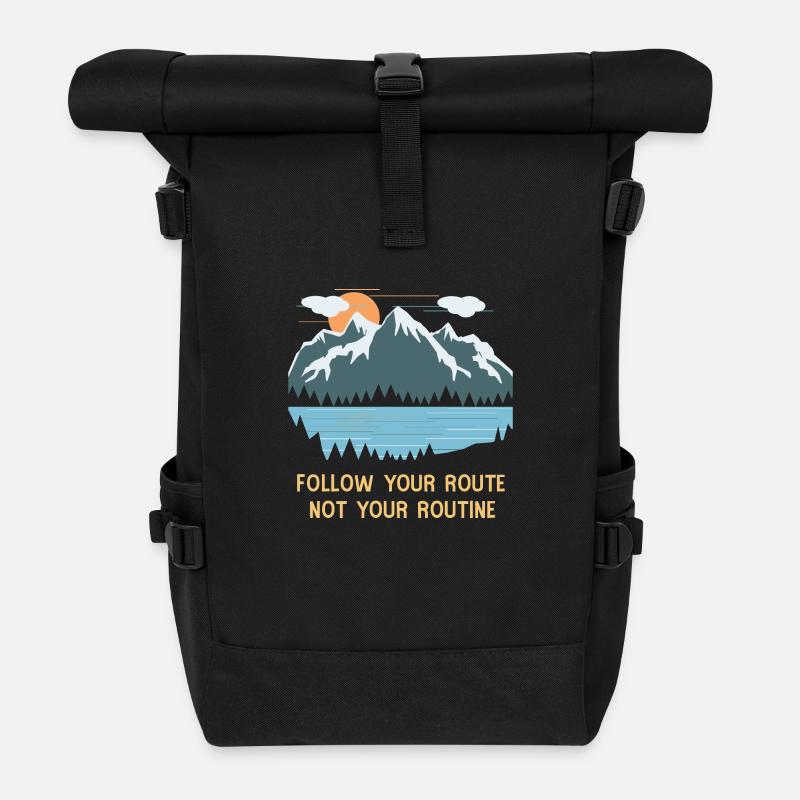 Berge - Rolltop Rucksack - Schwarz