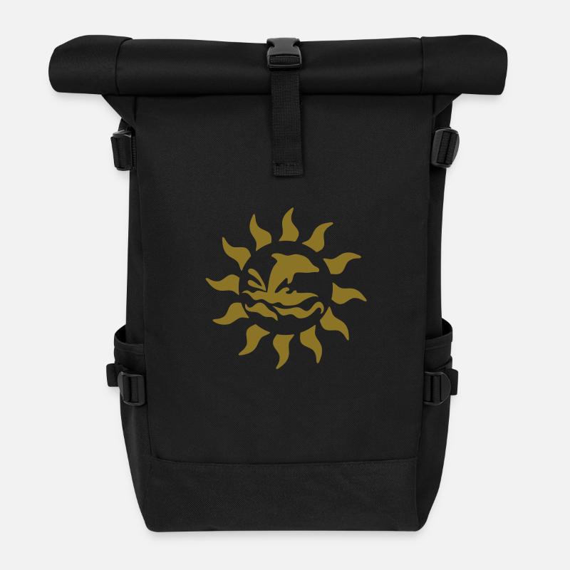 delfin sonne - Rolltop Rucksack - Schwarz