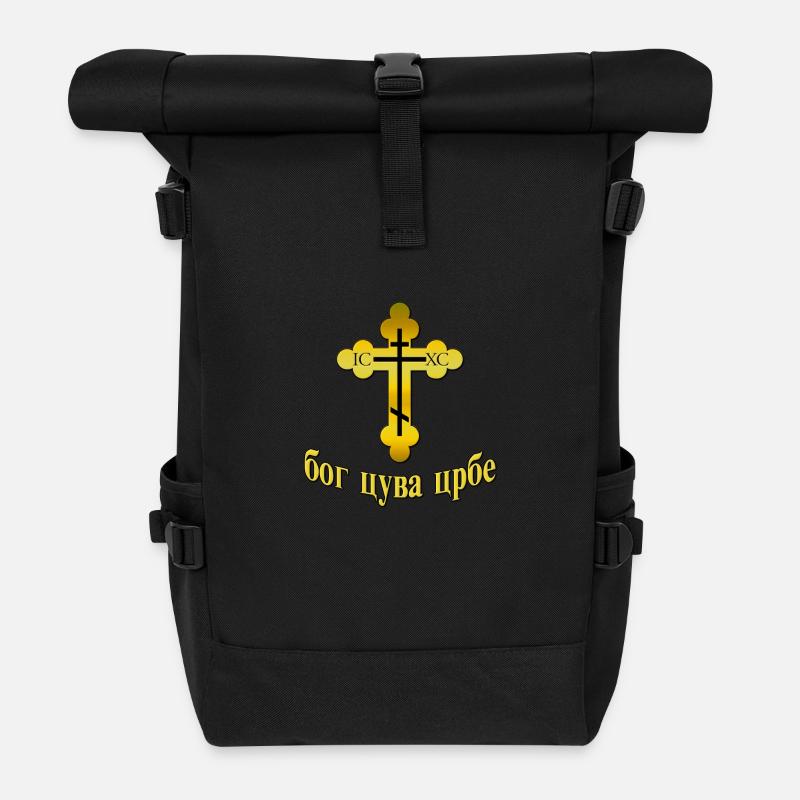 Pravoslavna Bog Cuva SRBE - Rolltop Rucksack - Schwarz