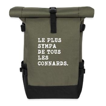 sympa connard t shirt humour - Sac à dos roll top - olive/noir - Devant