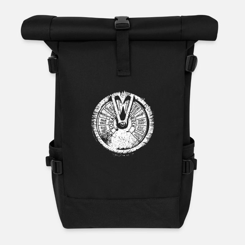 Maschinentelegraph (white oldstyle) - Rolltop Rucksack - Schwarz