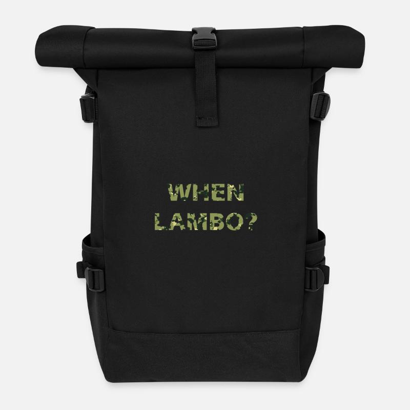 When Lambo? Camo - Rolltop Rucksack - Schwarz