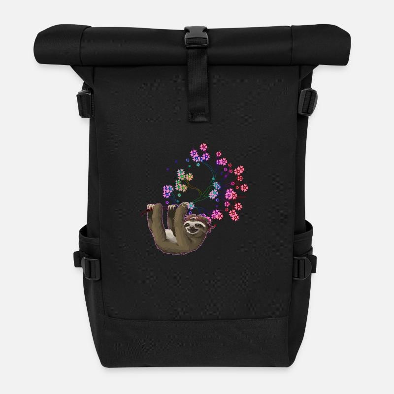 Faultier work out - Rolltop Rucksack - Schwarz