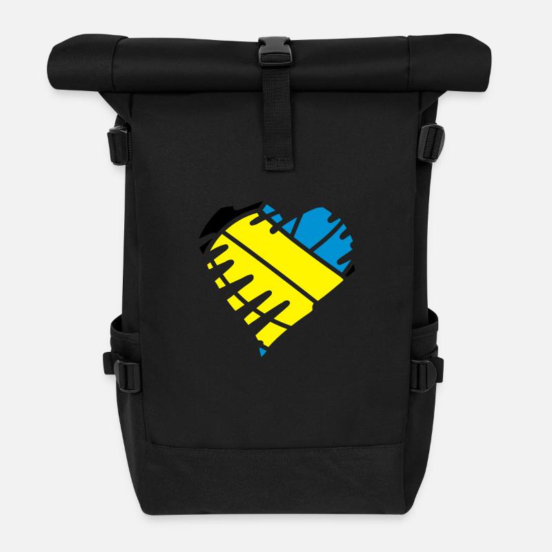 Beachvolley Love - Rolltop Rucksack - Schwarz