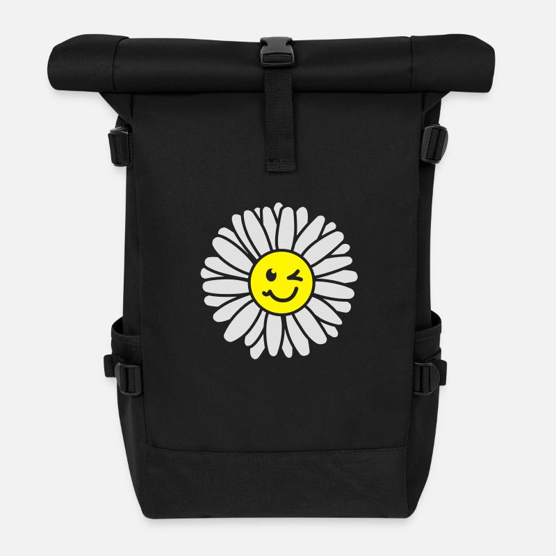 Gänseblümchen - Maßliebchen - Tausendschön - Rolltop Rucksack - Schwarz