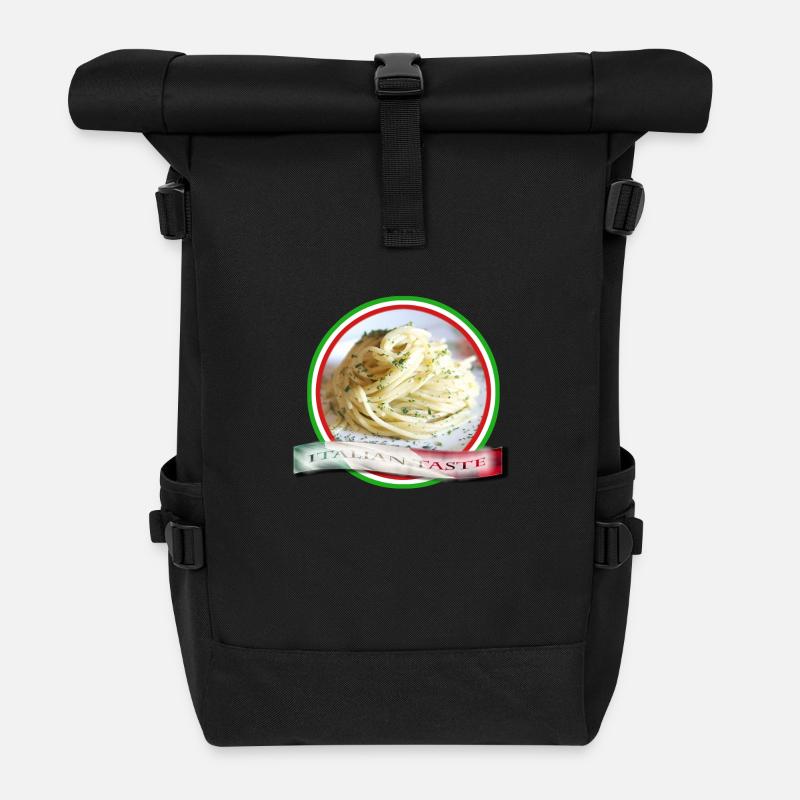 Spaghetti, italienischer Geschmack - Rolltop Rucksack - Schwarz