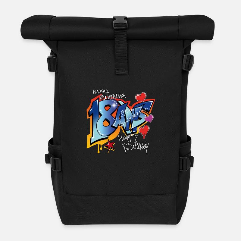 18 ans - Sac à dos roll top - noir