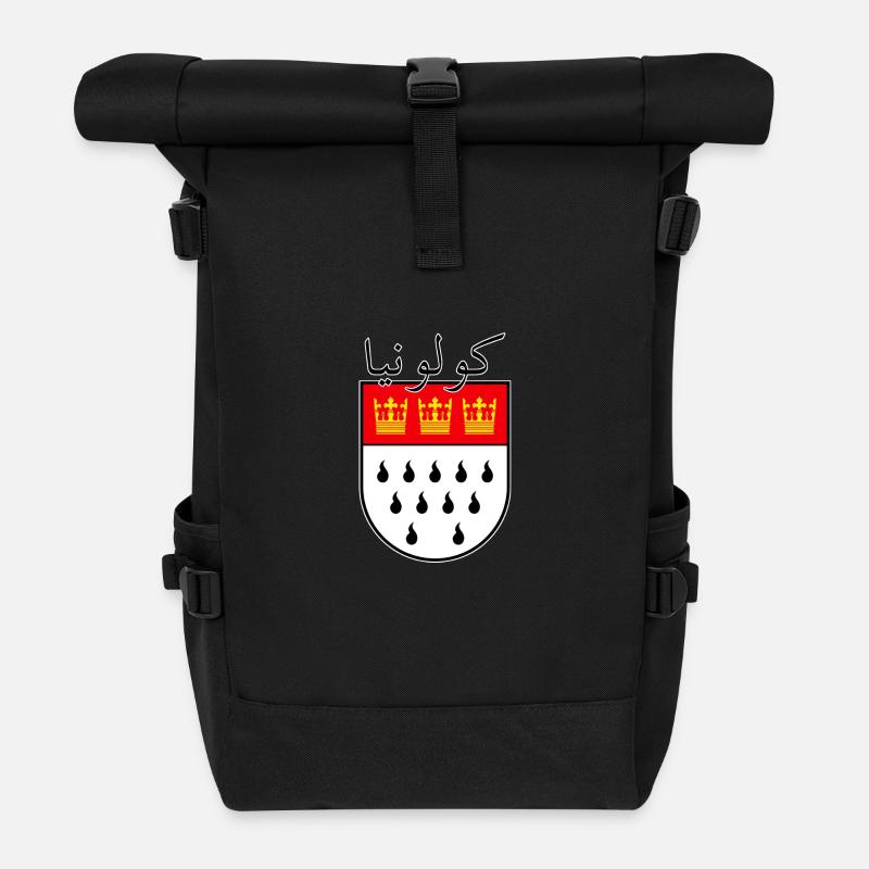 Köln arabisch Wappen - Rolltop Rucksack - Schwarz