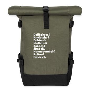 Babbeln 4 Anfaenger - Rolltop Rucksack - Olive/Schwarz - Vorne