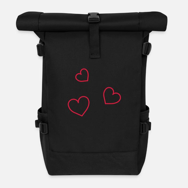 contour_3coeur - Roll Top Backpack - black