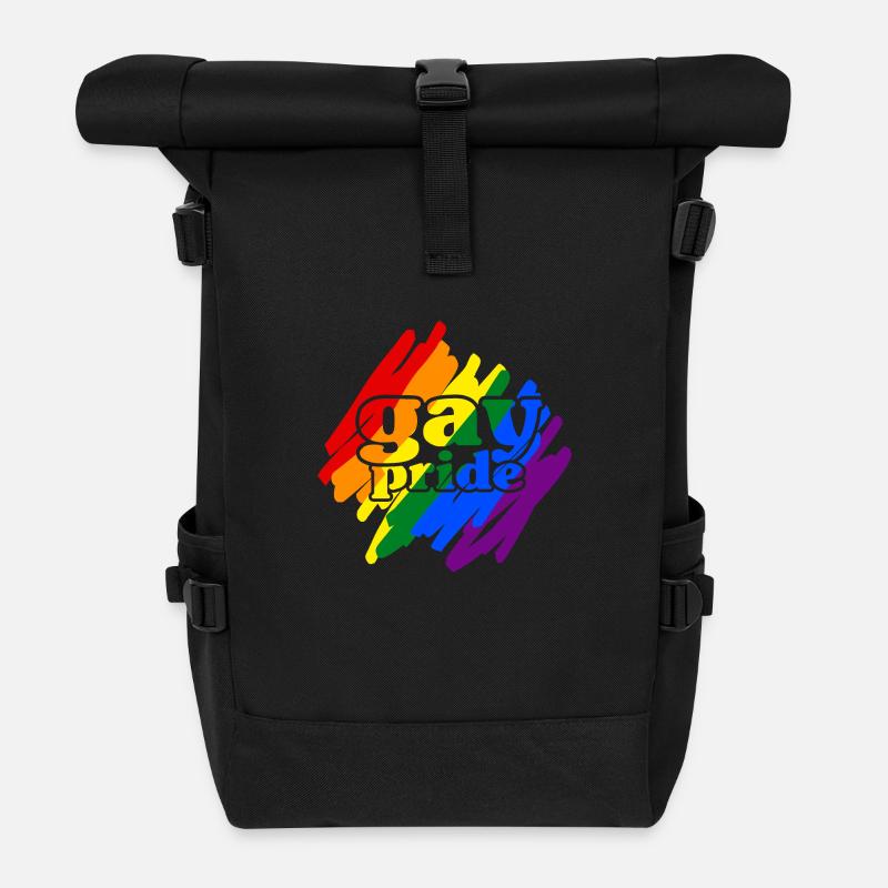 Gay__N006 - Roll Top Backpack - black