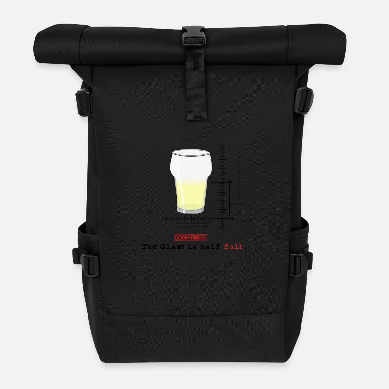 Glass is half full - Rolltop Rucksack - Schwarz
