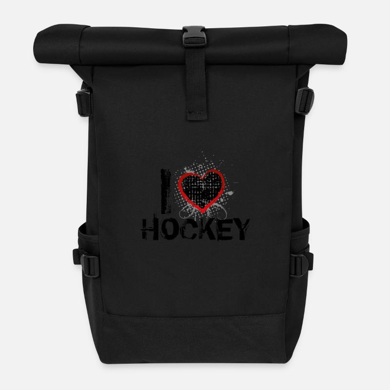i love hockey de - Rolltop Rucksack - Schwarz