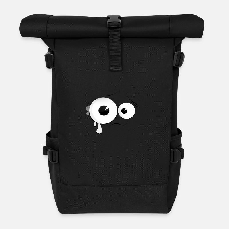 Schreiendes Gesicht - Rolltop Rucksack - Schwarz
