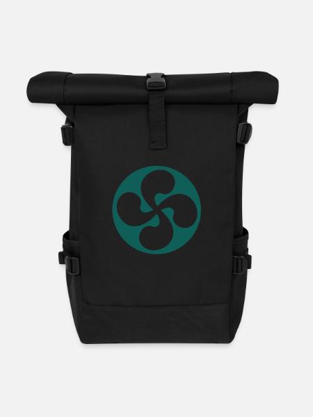 Baskische Quer extrudierten - Rolltop Rucksack - Schwarz