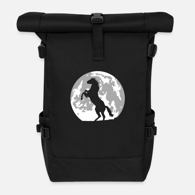 cheval lune - Sac à dos roll top - noir