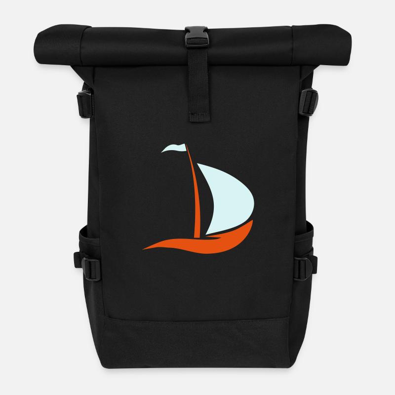 segelboot - Rolltop Rucksack - Schwarz