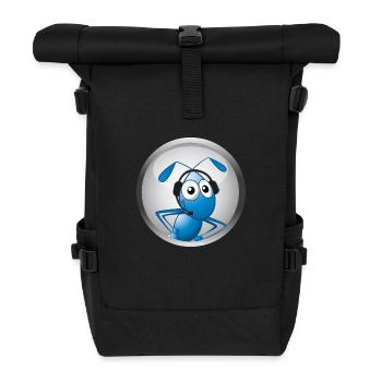 Ant with headset - Roll Top Backpack - black - Front