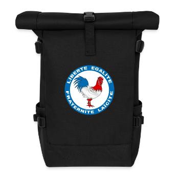 france coq symbole - Sac à dos roll top - noir - Devant
