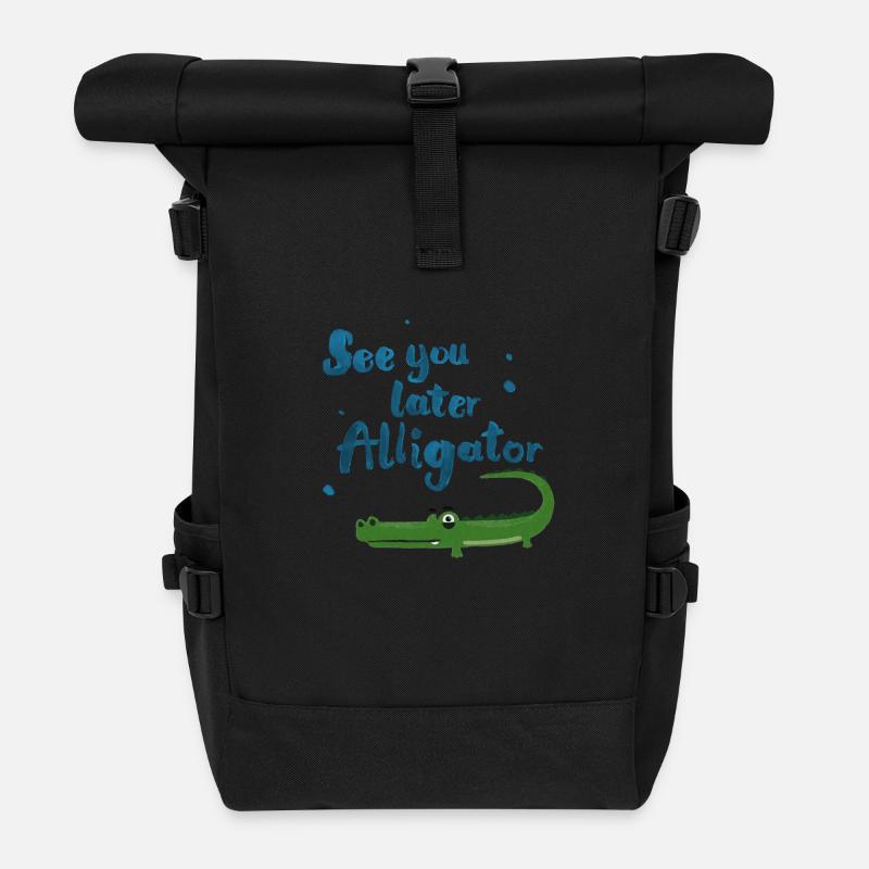 See You Later Alligator - Rolltop Rucksack - Schwarz