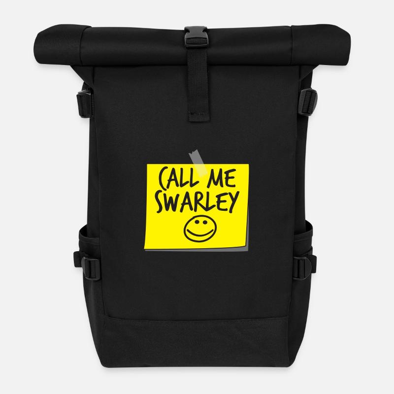 Call me Swarley - Rolltop Rucksack - Schwarz