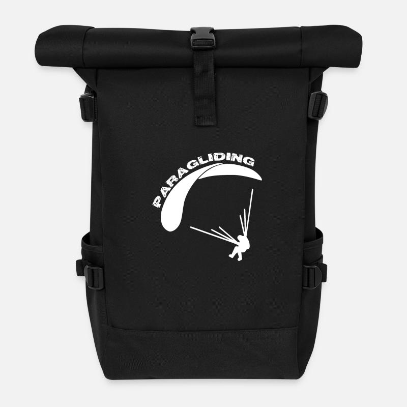 Paragliding Extremsport Paraglider - Rolltop Rucksack - Schwarz