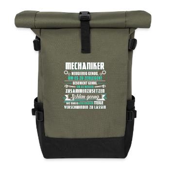 Mechaniker Schlau - Rolltop Rucksack - Olive/Schwarz - Vorne