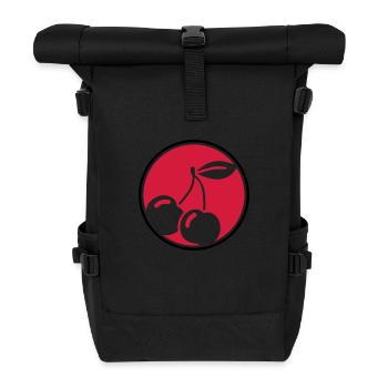 cherry_design_hi2 - Rolltop Rucksack - Schwarz - Vorne