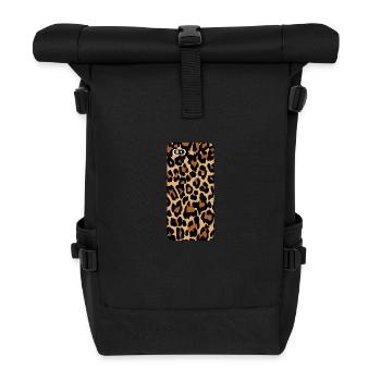 leopard - Roll Top Backpack - black - Front