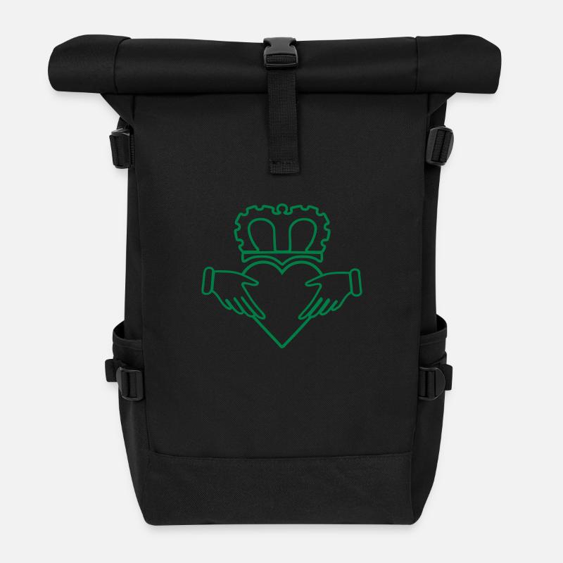 Claddagh Verlobungsring Liebe Freundschaft - Rolltop Rucksack - Schwarz