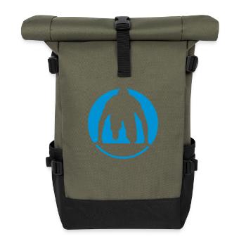 Sprinter Sport-Sportler Leichtathletik-Logo - Rolltop Rucksack - Olive/Schwarz - Vorne