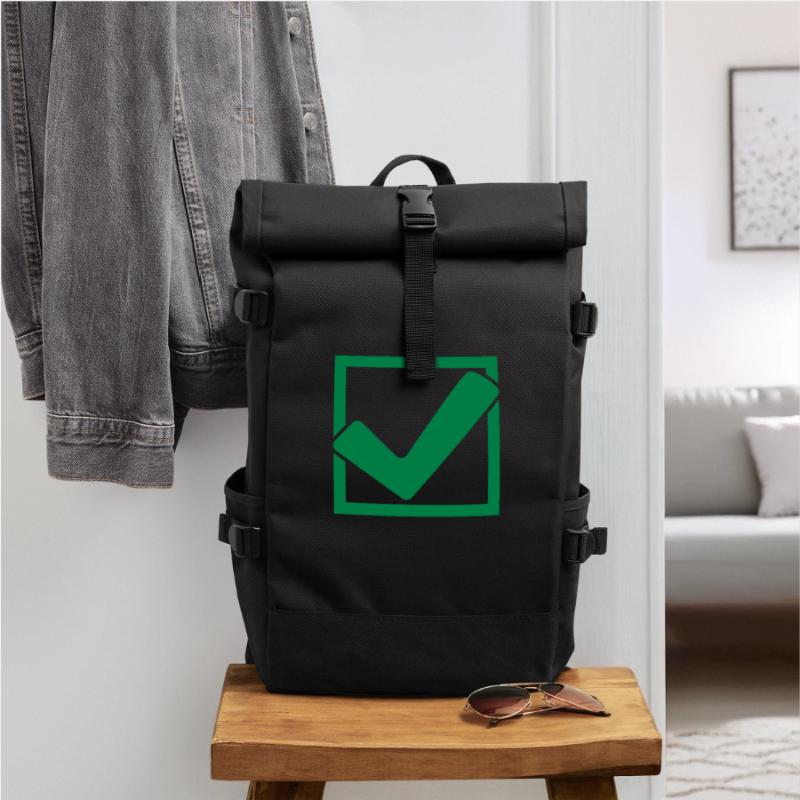 Rectangular hook logo Roll Top Backpack