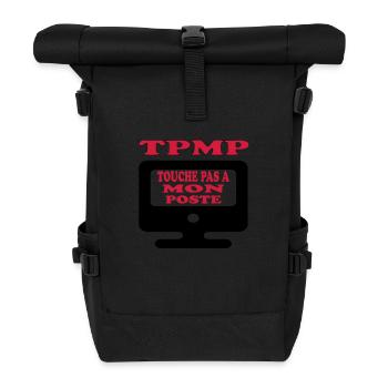 Touche pas à mon poste - Sac à dos roll top - noir - Devant