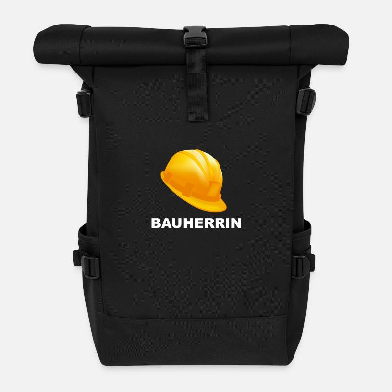 Bauherr Bauhelm - Rolltop Rucksack - Schwarz